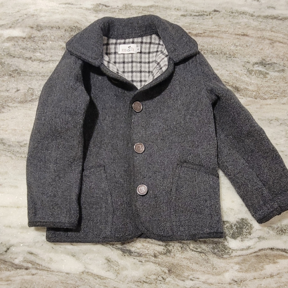 M&H Dark Gray Light Wool Coat Size 4